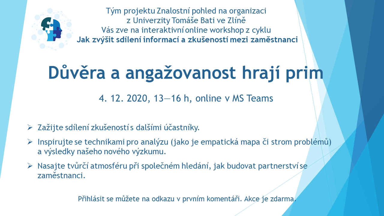 Důvěra a angažovanost – náš on-line webinář